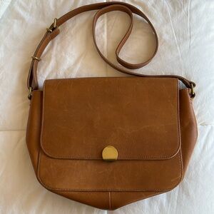 Madewell tan crossbody leather purse Boho style